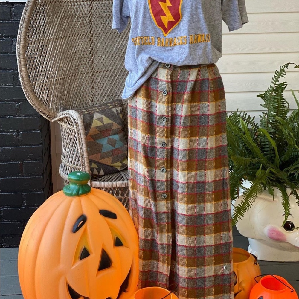 vintage pendleton button front skirt 1970’s